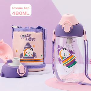 UZSPACE 480ML plástico logotipo personalizado niños lindo dibujos animados Jardín de Infantes Escuela Primaria estudiante botella de agua con manga - Product Image 1