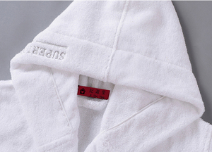 Four Seasons <strong>Men</strong> Women 100% Cotton Terry Cloth Hooded Bathrobe Embroidered Hotel Logo Bath <strong>Robe</strong> for Spa Bathroom - Product Image 4