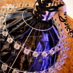 Gece kulübü VIP Bar hizmeti için şampanya kadehi etek için yeni varış lüks Metal Showgirl yeni yıl partileri için hareket edebilir - Product Image 5