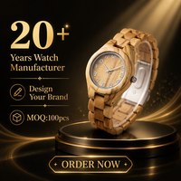 Montre-bracelet en bois naturel personnalisée, boîtier et bracelet en noyer, bois de zèbre, érable, montre analogique, couleur Pantone, logo personnalisé