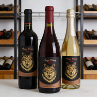 Etiquetas de Botella de Vino con Relieve Dorado UV 3D de Lujo, Diseño Personalizado, Rollo de Etiquetas Serigrafiadas para Botellas de Whisky, Vino y Bebidas