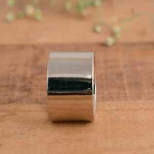 Bague en argent plaqué 925 gravée avec pierre précieuse, 12 mm de large, en acier inoxydable, unisexe, minimaliste, pour mariage, fiançailles, cadeau - Product Image 4