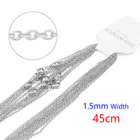 Vente en gros de collier en forme de O plaqué or, largeur de chaîne 1.2/1.5/2.0mm, collier en acier inoxydable argenté et doré pour la fabrication de bijoux