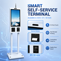 Kiosco de Pago Autoservicio Todo en Uno de 21.5/23.8/27/32 Pulgadas, Pantalla Táctil de 10 Puntos, Escáner NFC QR, Cámara de 2MP/5MP, Impresora de 80mm, Resistente