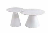 Ensemble de table basse moderne avec dessus de table en céramique et finition en acier Power Coating pour salons