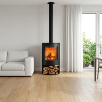 Cheminée moderne en acier à bois, style décoratif, installation facile pour salon, villa, maison d'hôtes, chauffage intérieur