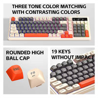 Teclado para Juegos con Cable de 98 Teclas, Silencioso, Retroiluminado, con Teclas de Dos Tonos, USB, para Computadora