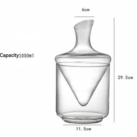 Décanteur à haute teneur en borosilicate de 1000ml vin rouge à bouche inclinée, récipient à décanter pour verseur de vin à bouche inclinée