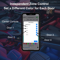 Kit d'éclairage d'ambiance intérieur de voiture 18-en-1 22-en-1, bande LED RGB 12V, contrôle par application, 5 zones indépendantes pour poignée de porte, espace pour les pieds et rangement