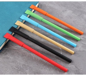 100% phân hủy sinh học màu đen <span class=keywords><strong>Biro</strong></span> cán tái chế xây dựng thương hiệu biểu tượng tùy chỉnh sinh thái thân thiện kraft giấy bút bi - Product Image 4