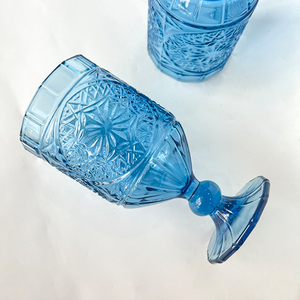 Vente en gros de verrerie de mariage : <span class=keywords><strong>Verres</strong></span> <span class=keywords><strong>à</strong></span> vin et <span class=keywords><strong>à</strong></span> eau vintage en cristal bleu sans plomb - Product Image 3