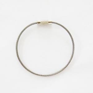 YIWANG Argent 150MM Câble porte-clés en acier inoxydable avec verrouillage à vis - Product Image 2