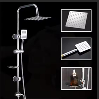 Ensemble de système de douche de salle de bain froide simple moderne en acier inoxydable robinet de douche de plafond à main à effet pluie