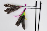 Jouets de luxe pour animaux de compagnie bâton interactif pour chat canne à pêche jeu baguette plume bâton jouet avec cloche coloré chat Teaser jouet