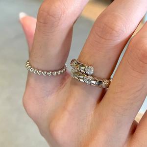 Anillo de Plata Pura S925 de Estilo Medio Antiguo, Anillo de Lujo Retro con Forma de Serpiente en Capas, Incrustaciones de Diamantes, Anillo de Nicho - Product Image 2