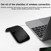 BT 3D Mini souris à pavé tactile sans fil souris optique à arc ergonomique pour ordinateur portable tablette conception pliante en Stock