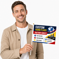 Drapeau à agiter à la main 15x22cm pour activités de plein air – Stock disponible, livraison directe