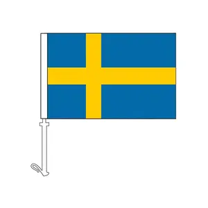 Fabrik Großhandel nationale 100% Polyester Schweden 12x18 Zoll karierte Autoren flagge