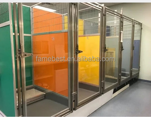 Chenels pour animaux de compagnie pour chiens moyens et grands avec quatre roues Facile à installer Double <span class=keywords><strong>cage</strong></span> en acier inoxydable de haute qualité - Product Image 5