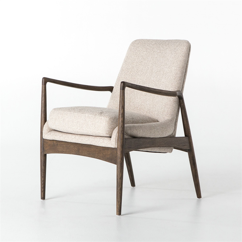 Leisure Solid Wood Armchair Living Room Sets Velvet Fabric Comfortable Lounge Chair