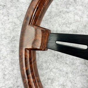 Volant en bois de pêche de haute qualité, classique et rétro, 350 mm, avec support électroplaqué et plateau profond en ABS de 5 branches - Product Image 4