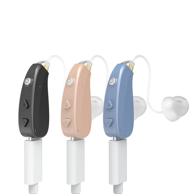 Clear Sound BTE Whistling Hearing Aid with 24H Rechargeable Battery Noise Cancelling for Seniors