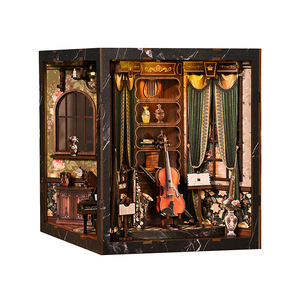 Boîte à musique en bois de style européen, modèle de jouet à assembler soi-même en 3D avec violon et intérieur décoratif pour adultes et adolescents - Product Image 1