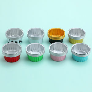 Disposable PET Food Grade Pulp Moulded <b>Plastic</b> <b>Lid</b> Mini Aluminum Foil Dessert <b>Container</b> Muffin Cupcake Baking Mold Mousse - Product Image 5