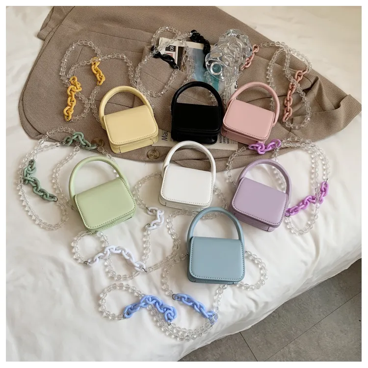 Stylish Women Clear Chain Mini Hand Bags Ladies Small Purses And Handbags For Women 2022