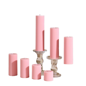 Velas <span class=keywords><strong>de</strong></span> pilar acanaladas <span class=keywords><strong>de</strong></span> diferentes alturas con aroma a fresia, <span class=keywords><strong>de</strong></span> cera <span class=keywords><strong>de</strong></span> soja, para bodas, dormitorios, cumpleaños y San Valentín - Product Image 1