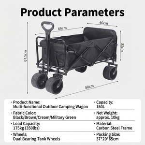 High Quality <strong>Heavy</strong> <strong>Duty</strong> Utility Wagon Cart Foldable <strong>Garden</strong> <strong>Trolley</strong> for Grocery Beach - Product Image 5