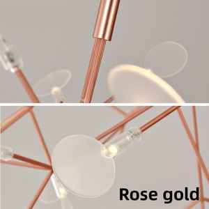 Lampadario Nordic Firefly 2026 in Acciaio Inox Oro Rosa, Stile Moderno e Semplice, <span class=keywords><strong>Design</strong></span> Creativo per <span class=keywords><strong>Soggiorno</strong></span> e Camera da Letto - Product Image 2