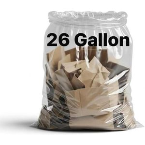 Bolsa de Basura Genérica de 26 Galones, Transparente, Multiusos, Paquete de 100 Unidades - Product Image 1