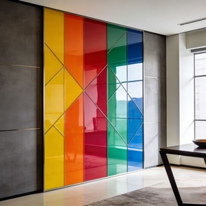 Vente en gros de meubles en verre peint en couleur, design moderne, verre décoratif personnalisé pas cher pour la décoration intérieure, restaurant, intérieur - Product Image 1