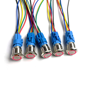 16Mm Kim Loại Đẩy Nút Chuyển Đổi Vòng Đèn Điện Biểu Tượng Không Thấm Nước LED Ánh Sáng Tự Khóa Tự Thiết Lập Lại Nút Chuyển Đổi Với Kết Nối 12V - Product Image 1