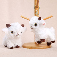 En stock, superventas: Muñecos de peluche de cordero y caballo, colgante de oveja pequeña de simulación en postura de pie, venta al por mayor