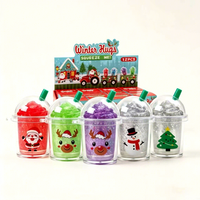 Porte-clés anti-stress en forme de boisson, jouet souple en maltose transparente, à rebond lent, pour Noël, vente en gros, fidgets
