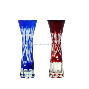 <span class=keywords><strong>Vase</strong></span> à fleurs en <span class=keywords><strong>verre</strong></span> cristal transparent de forme tubulaire, <span class=keywords><strong>bleu</strong></span> cobalt, bohème, fabriqué à la main en République tchèque - Product Image 4