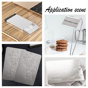 Fibbie Metalliche All'Ingrosso, Spessore 0,8 mm, in Acciaio Inossidabile, con Tecnica Spazzolata, Argento Inciso, Biglietti da Visita Personalizzabili Fai-da-te per Regali Aziendali - Product Image 6