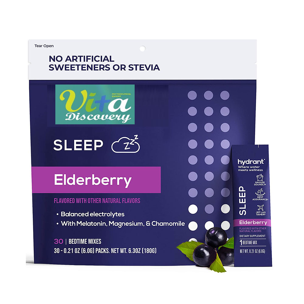 Гидратационный напиток для сна, электролитовый порошок из Мелатонина и черники, напиток для сна GABA