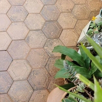 Offre spéciale de carreaux hexagonaux mats en métal émaillé faits à la main Hotel Art Céramique Vintage Luxury Villa Interior Patterned Tiles