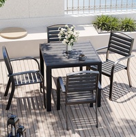 Chaise de salle à manger en plastique empilable d'extérieur avec accoudoirs et dossier, chaise de restaurant d'hôtel en PP