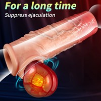 Manchon pénien réaliste en silicone liquide, godemiché, extenseur creux portable, préservatif pour retarder l'éjaculation, sextoys masculins