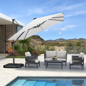 Paraguas romano voladizo grande parasol impermeable con luz LED de aluminio duradero personalizado moderno - Product Image 3