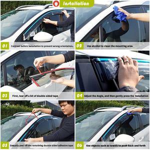 Pare-soleil de fenêtre pour Toyota Hilux Revo <span class=keywords><strong>Rocco</strong></span>, protection contre la pluie, type adhé<span class=keywords><strong>sif</strong></span> acrylique - Product Image 5