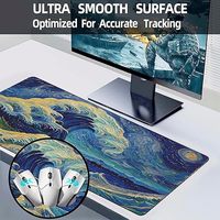 Grand tapis de souris de jeu de dessin animé étendu bleu Stock Résistant à l'eau Anti-rayures Base en caoutchouc XXL Bords cousus durables pour la maison