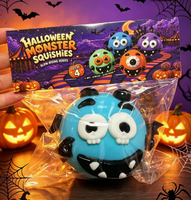 Jouet anti-stress Halloween Squishy Visage de Chien à échanger, à rebond lent, en TPR souple, boîte mystère, cadeau de relaxation