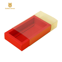Boîte cadeau rouge haut de gamme personnalisée avec tiroir coulissant, design auto-érecteur, doublure en carton ondulé kraft, emballage robuste en carton pour supermarché
