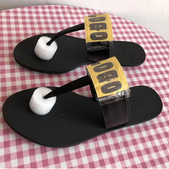 High Quality Brand Leather Pu Women Toe Post Flip Flops Rubber Sole Sandals