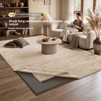 Tapis en polyester amovible et lavable pour salon, style Wabi-sabi mi-siècle ; Nouveauté 2026, luxe léger haut de gamme, insonorisant